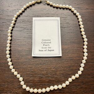 Vintage Cultured Pearl Strand Necklace - 14k Gold Clasp